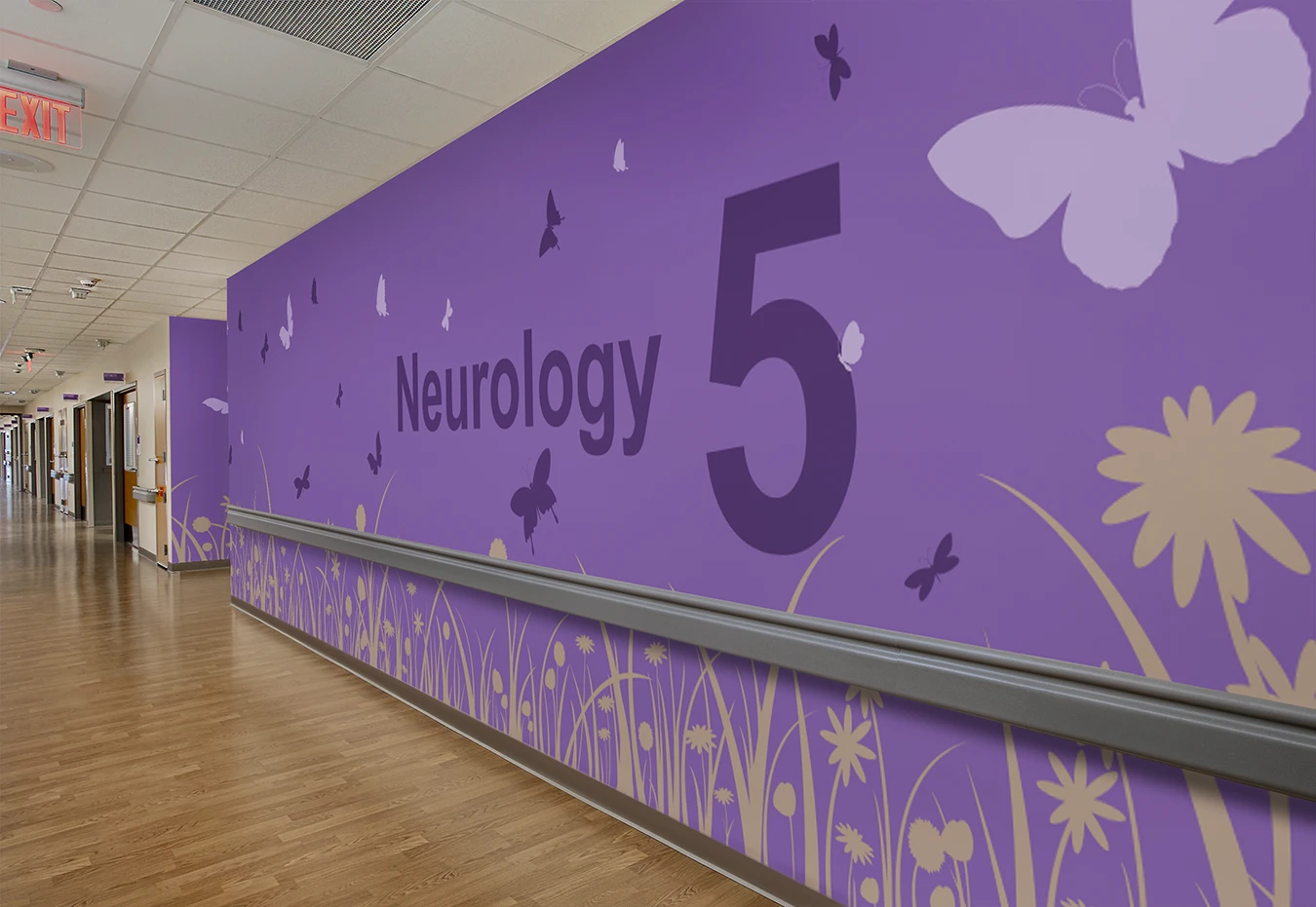 Integrated art and wayfinding signage in a healthcare setting